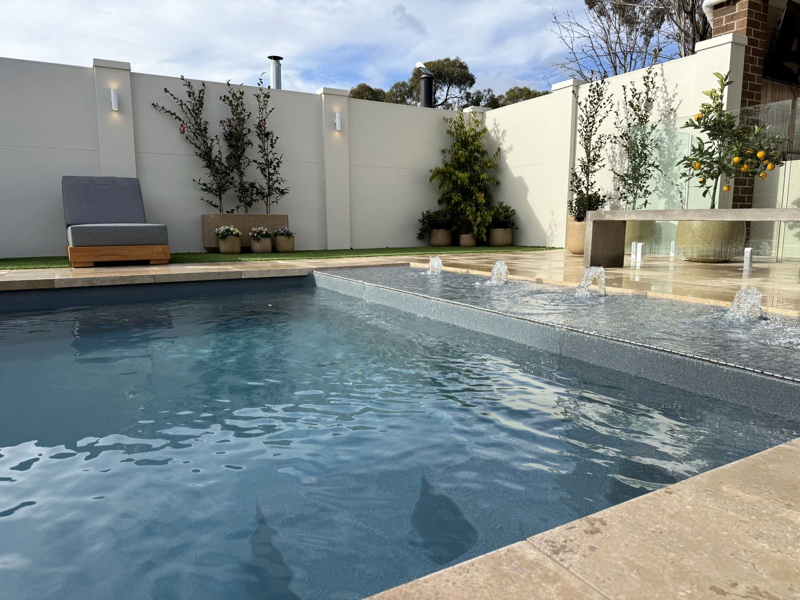 Diamond Creek project: EstateWall with modular gates, integrated lighting, external post caps. Photo 9 of 12.
